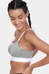Zelocity High Impact Quick Dry Padded Sports Bra - Lt Grey — thumbnail 4